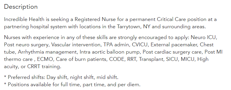simple application letter for nurse employment