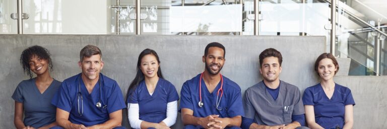 group of happy nurses