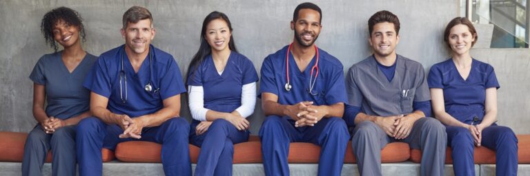 group of nurses smiling