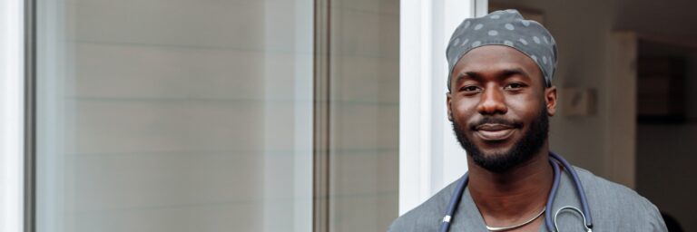 A nursing student in Scrub Suit