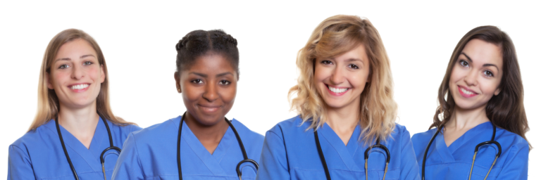 Group of four female nurses
